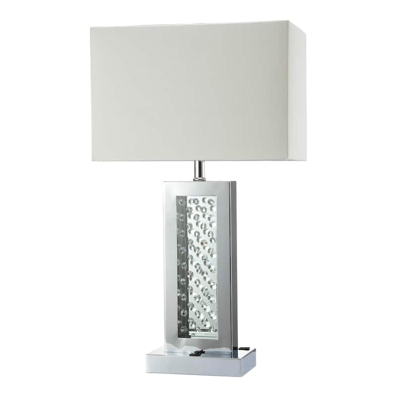 Ardair Contemporary Metal On-Off Line Switch Table Lamp with USB by Furniture of America