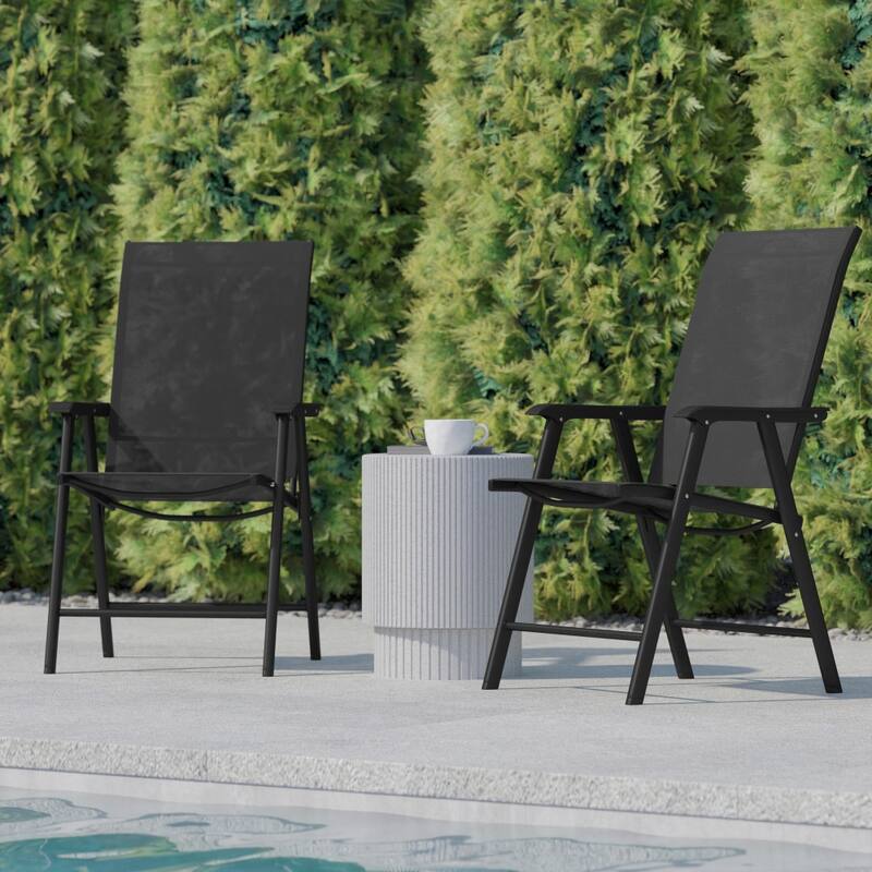 Outdoor Folding Patio Sling Chair / Portable Chair (2 Pack)