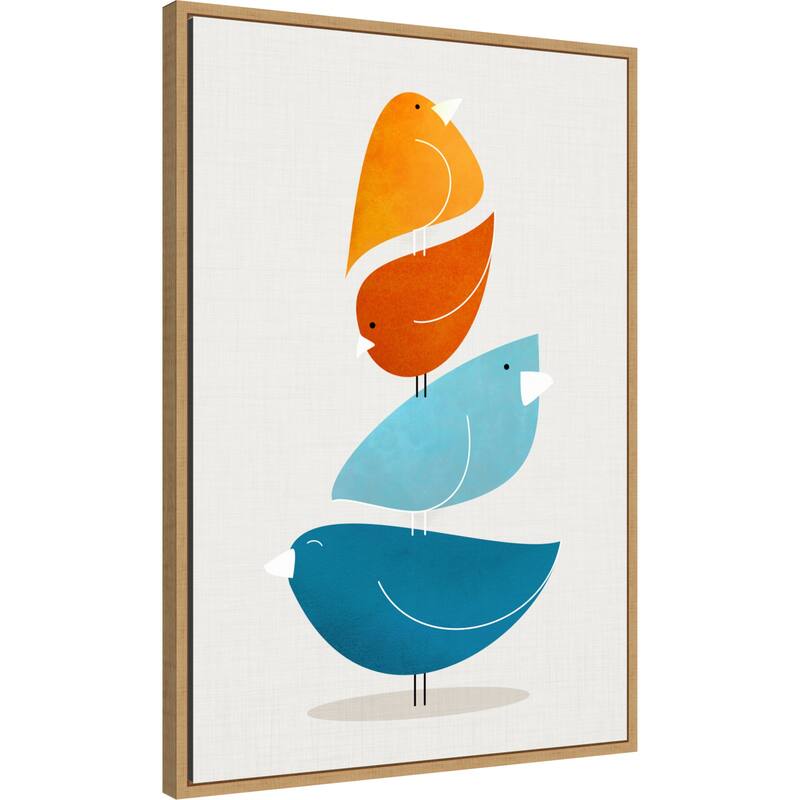 Bird Stack Up by Kristian Gallagher Framed Canvas Wall Art