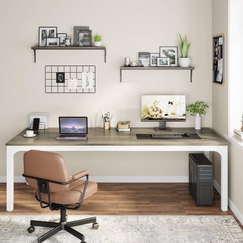 78.7" Extra Long 2-Person Computer Desk, Double Workstation for Home Office