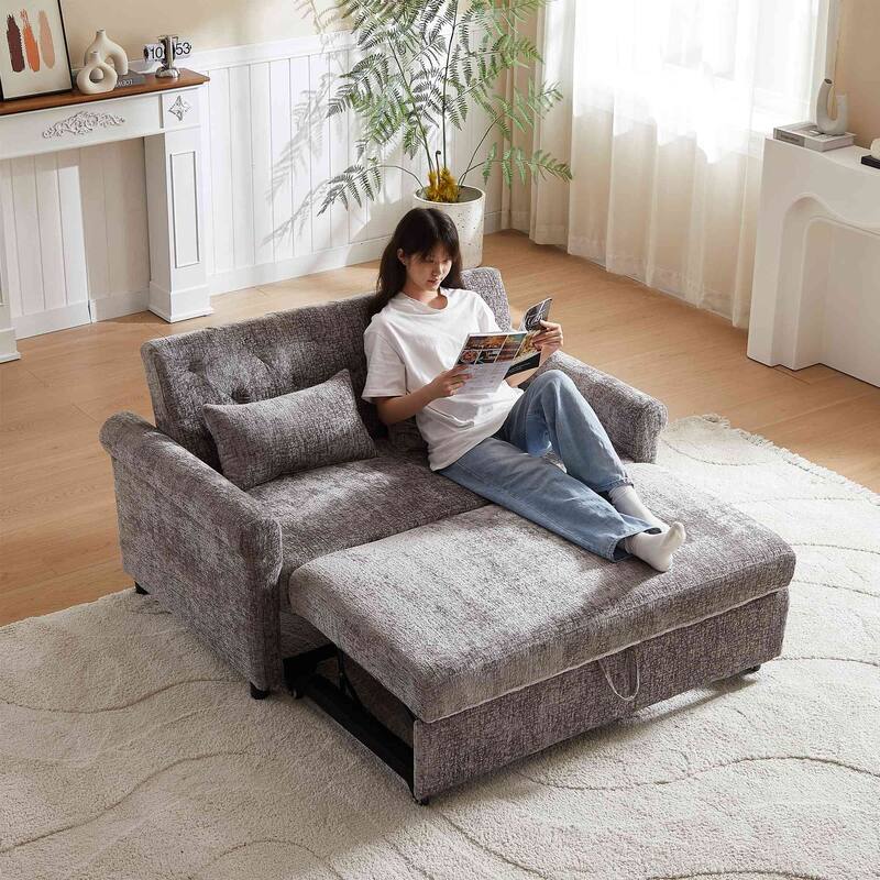 58.27 "cushioned sofa bed with adjustable backrest