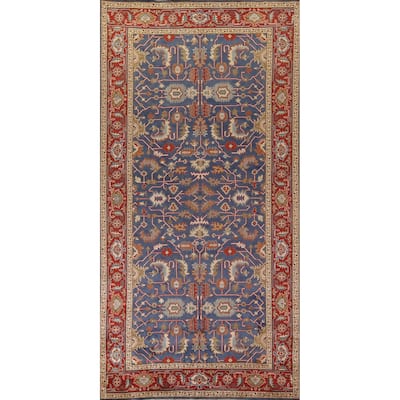 Blue Oushak Oriental Large Area Rug Handmade Wool Carpet - 7'11" X 15'9"
