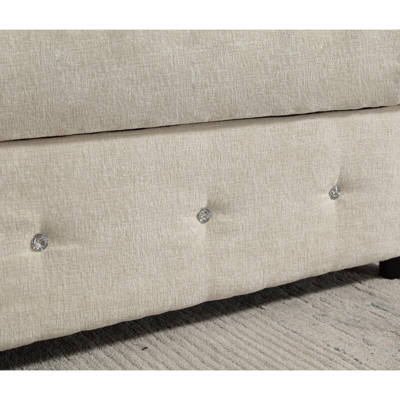 110.75" Chenille U-Shaped Modular Sofa with Storage