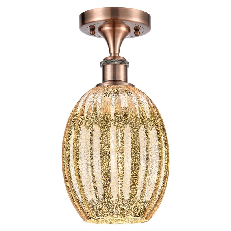 Innovations Lighting Endless Possibilities Ballston - Preston - 1 Light 6" Bulb Shade Semi-Flush Mount - Mercury/Antique Copper