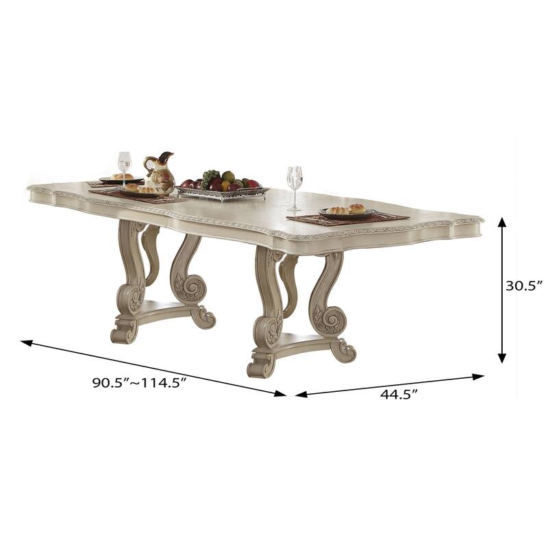 Brocke Antique White Dining Table with Extension Leaf