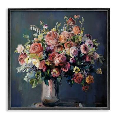 Stupell Abundant Dark Bouquet Framed Giclee Art Design By Marilyn Hageman
