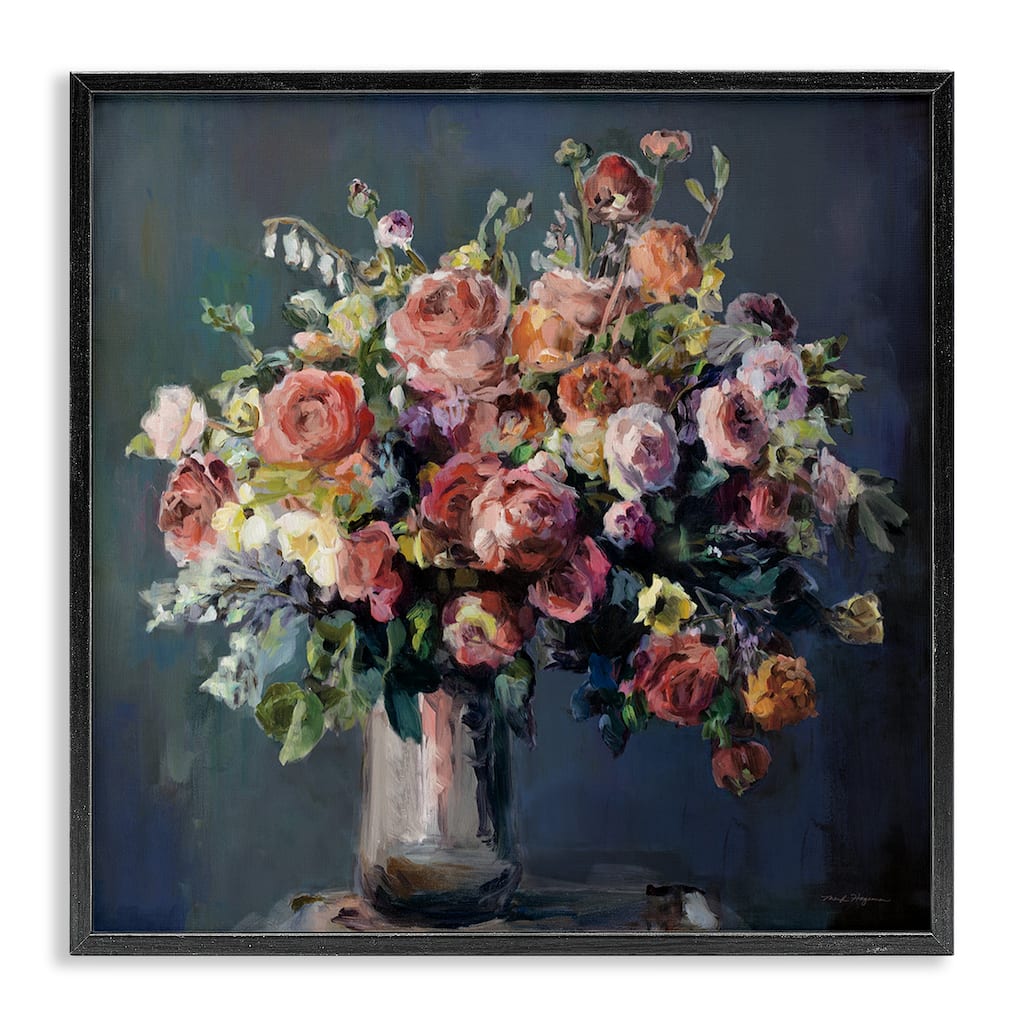 Stupell Abundant Dark Bouquet Framed Giclee Art Design By Marilyn Hageman