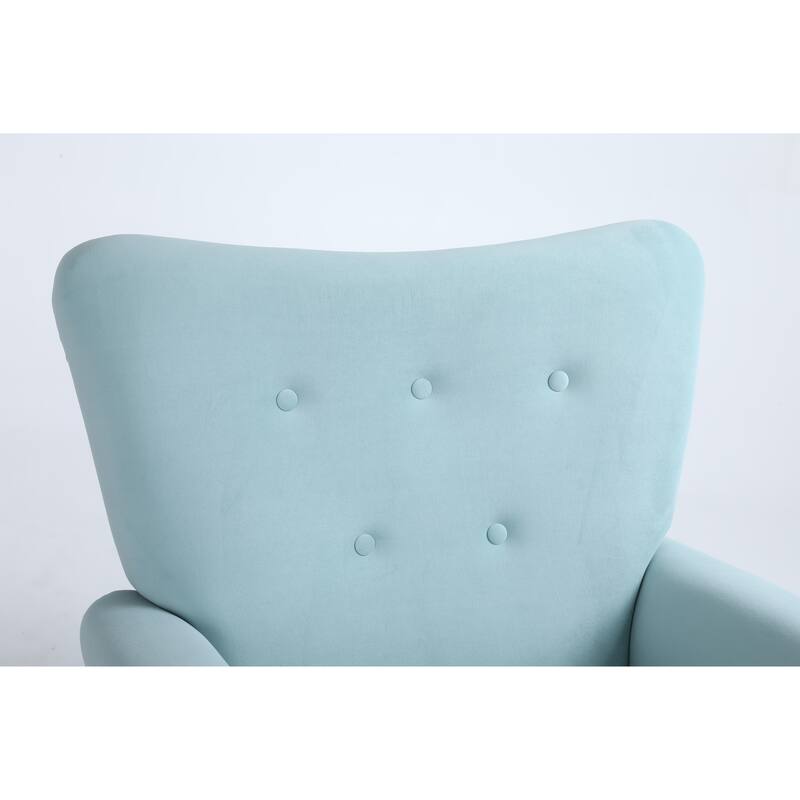 Baby Room High Back Rocking Chair Nursery Chair , Comfortable Rocker Fabric Padded Seat ,Modern High Back Armchair
