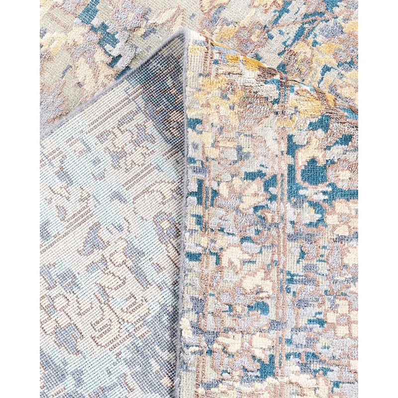 Ikat One-of-a-Kind Hand-Knotted Area Rug - Gray, 8' 2" x 10' 1" - 8' 2" x 10' 1"