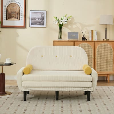 Velvet Sofa Bed, Loveseat with Adjustable Backrest, Sleeper Sofa Daybed with Built-In USB Port