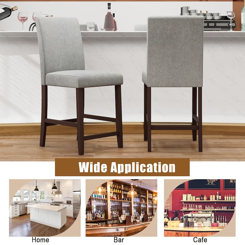 Gymax Set of 4 Bar Stools 24'' Counter Height Pub Kitchen Chairs w/