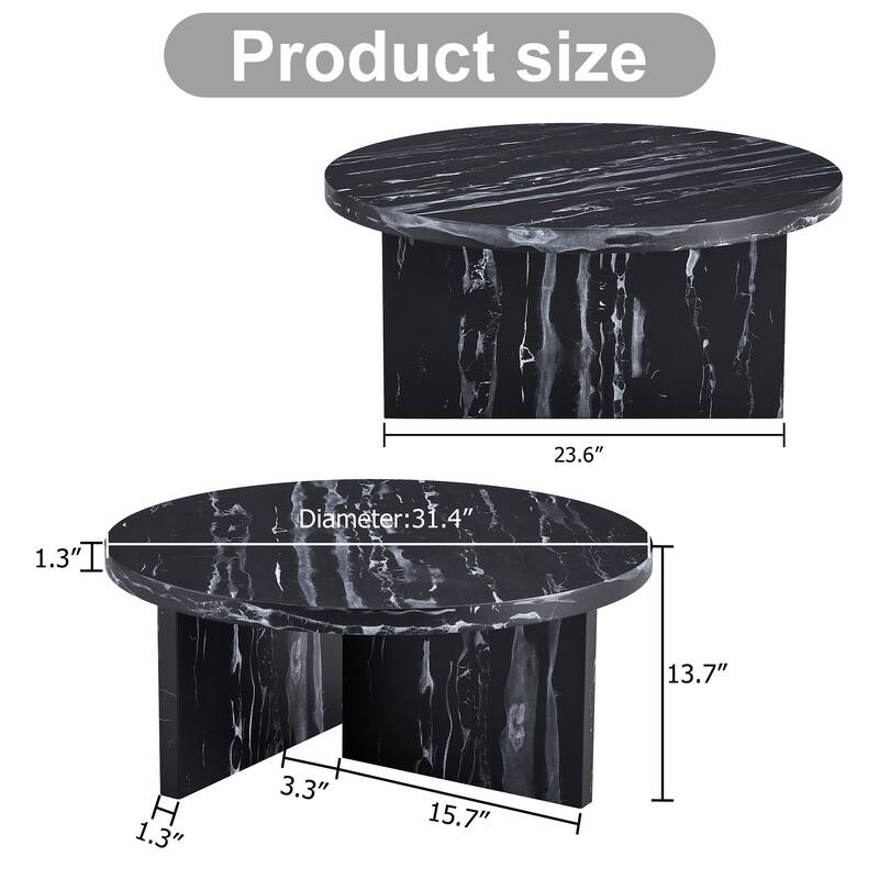 MDF material circular coffee table with texture