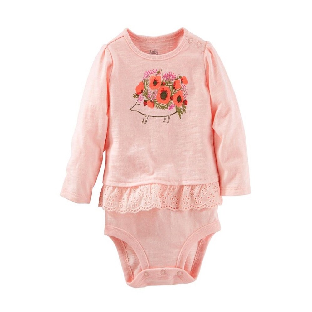 Shop Oshkosh B Gosh Baby Girls Single Bodysuit Pink 0 3 Months