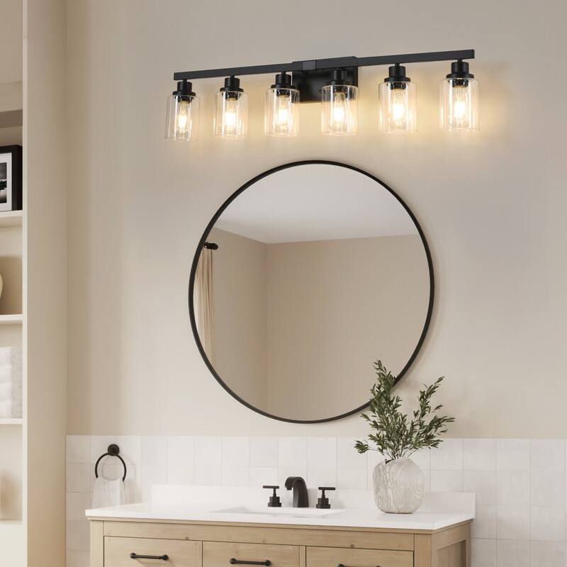 Bathroom Vanity Light With Clear Glass Shades For Vanity Mirror, Bathroom, Or Hallway