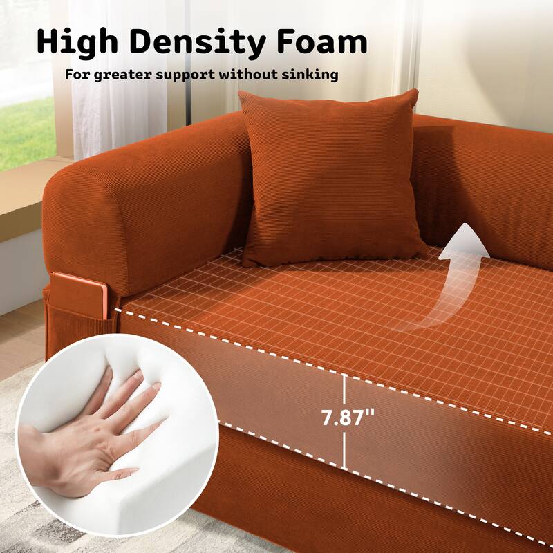3-in-1 Convertible Sleeper Sofa with Pillows & Storage