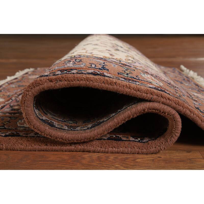 Hand Knotted Oriental 100% Wool Carpet Traditional Medallion Beige & Ivories Sarouk Area Rug - 5' 5'' X 2' 11''