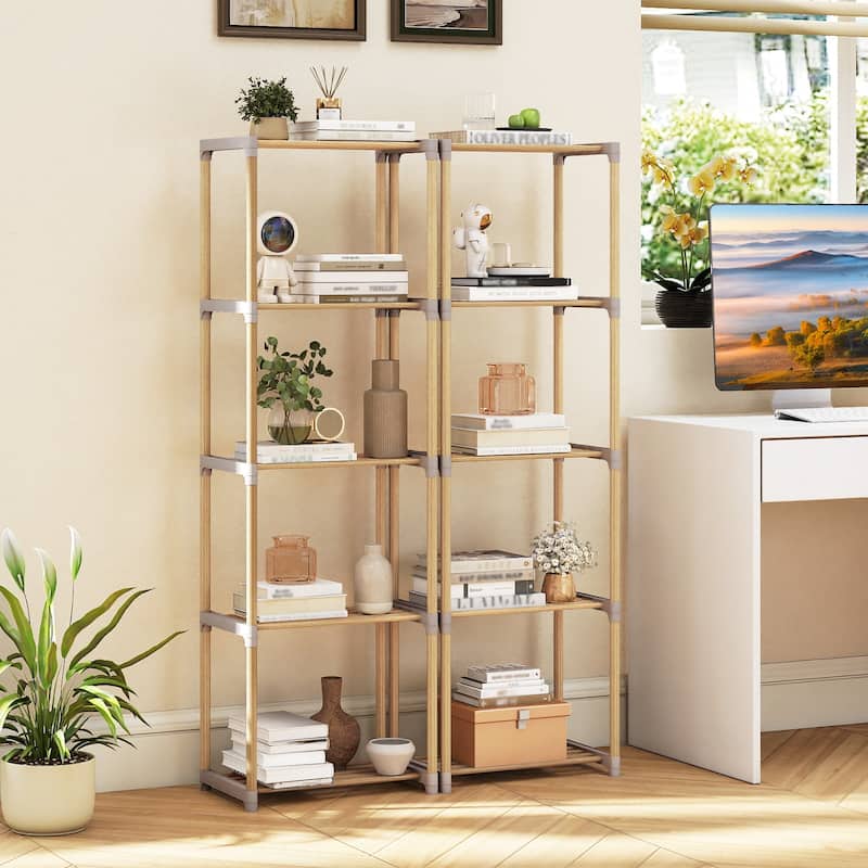 Gymax 5-Tier Bookshelf w/Open Shelves Freestanding Storage Organizer