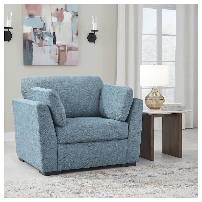 Signature Design by Ashley Keerwick Blue Oversized Chair - 48" W x 41" D x 39" H - 48" W x 41" D x 39" H - Teal