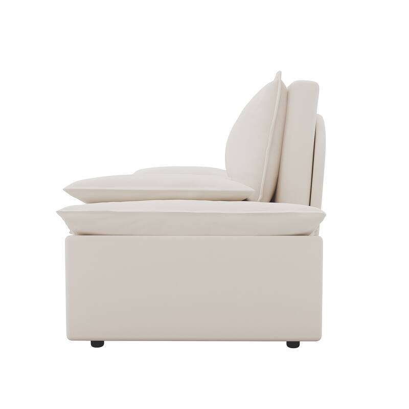 70.1" Queen Pull Out Sofa Bed, 3-in-1 Convertible Sleeper Sofa Couch with 2 Soft Pillows, Multi-Functional Velvet Loveseat Bed