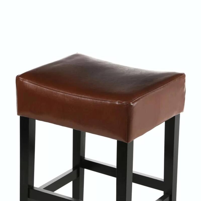 Set of 2, 26.75" Backless Leather Counter Height Barstools
