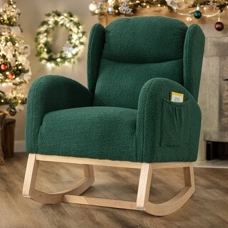 Teddy Fabric Rocking Chair With Packet Wood Legs - Bed Bath & Beyond ...