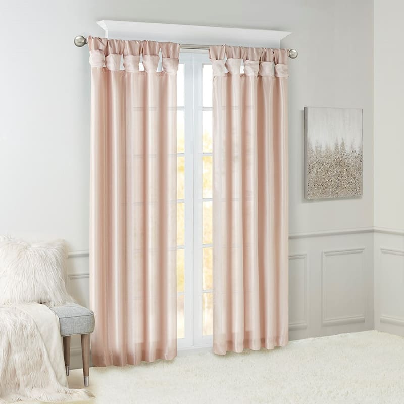 Twist Tab Lined Window Curtain Panel 50x108"