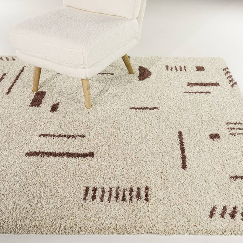 Carson Shag Area Rug - 2'2" x 7' Runner - Wine