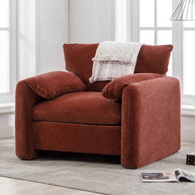 38.6" Armchair Sofa Oversized Chenille Accent Chair Modern Single Sofa Lounge Chair for Livingroom