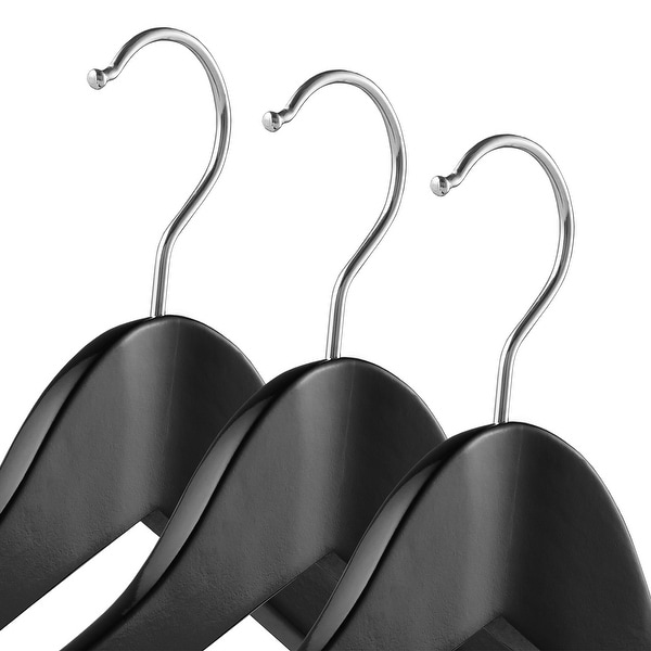 6 Pack Wide Shoulder Wooden Suit Hangers by Casafield Bed Bath