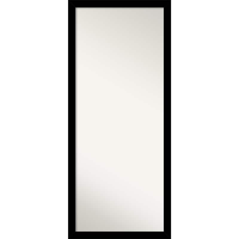 Brushed Non-Beveled Framed Full-Length Floor Leaner Mirror - Brushed Black - Glass Size 24x60