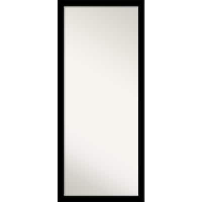 Brushed Non-Beveled Framed Full-Length Floor Leaner Mirror - Brushed Black - Glass Size 24x60