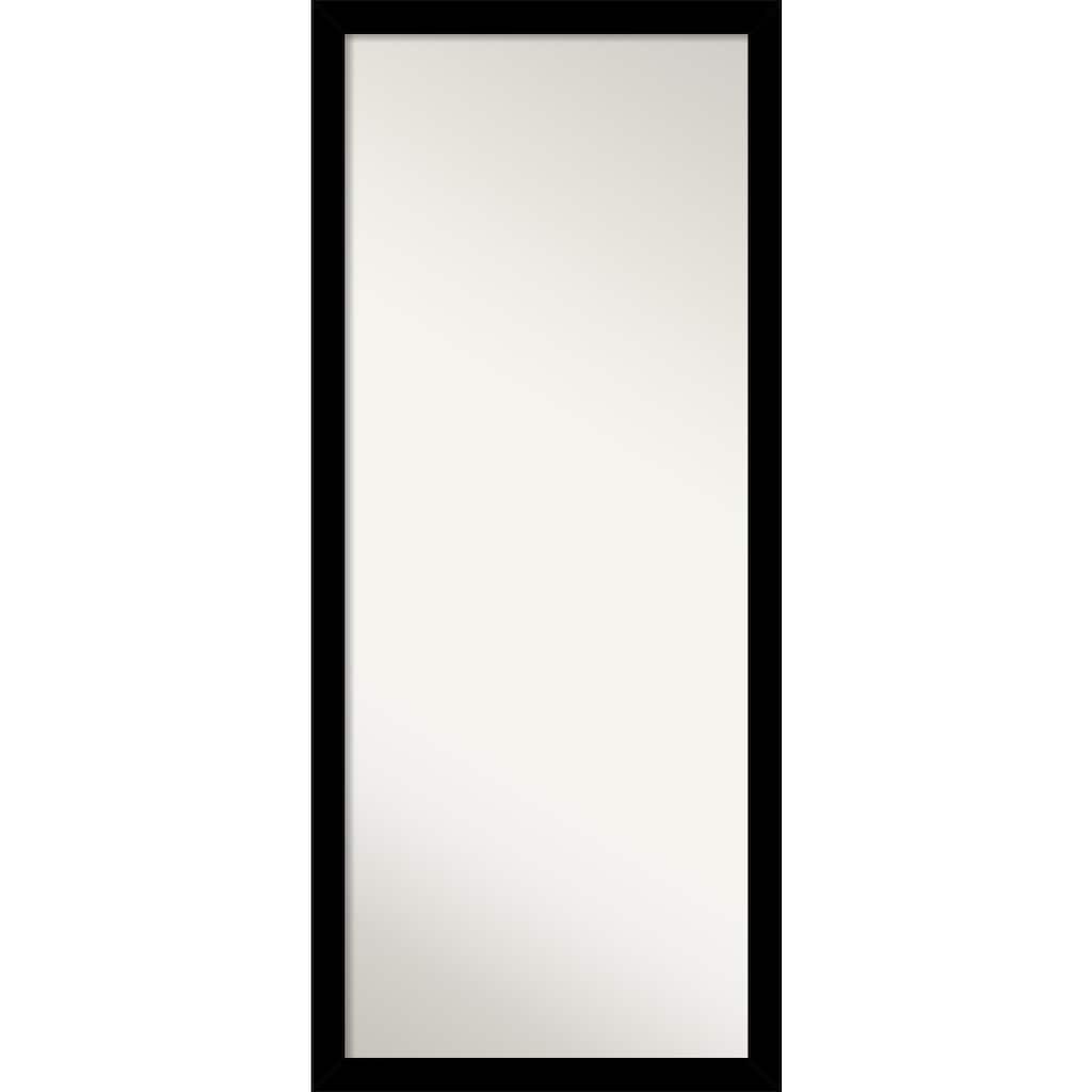 Brushed Non-Beveled Framed Full-Length Floor Leaner Mirror - Brushed Black - Glass Size 24x60