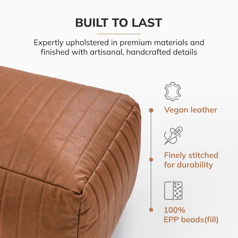 Jani Footrest Bench Ottoman Pouf - Handcrafted for Seating, Footrest, Home Decor for Living Room, Bedroom Pouf