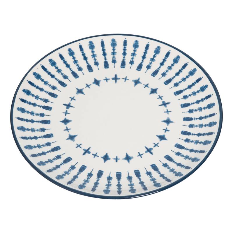 Transpac Dolomite 12.25 in. Off-White Everyday Platter