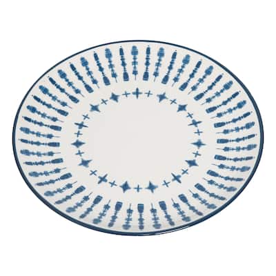 Transpac Dolomite 12.25 in. Off-White Everyday Platter