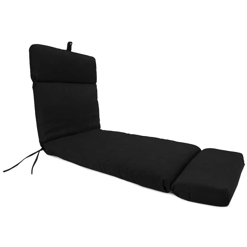 76" x 22" Outdoor Chaise Lounge Cushion with Ties - 75.5'' L x 22'' W x 4.75'' H - Canvas Black