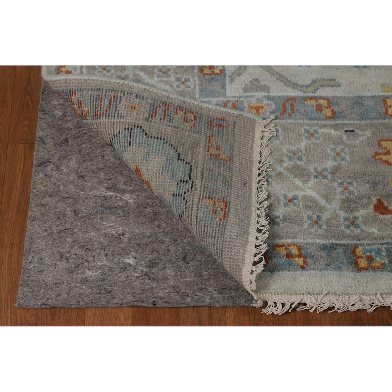 Hand Knotted Oriental 100% Wool Carpet Transitional All-Over Greys & Charcoal Oushak Area Rug - 10' 2'' X 7' 11''