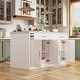 preview thumbnail 19 of 40, Kitchen Island with Storage Cabinet, White Kitchen Island Table with Drawers & Shelves Pantry