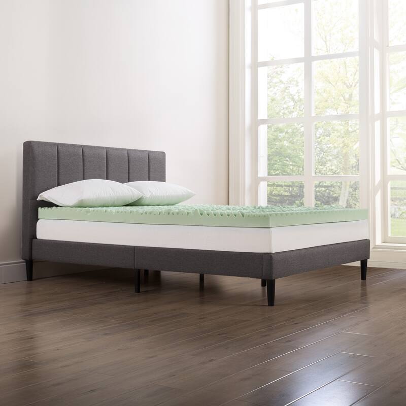 4 Inch 5-Zone Memory Foam Mattress Topper with Calming Green Tea Infusion