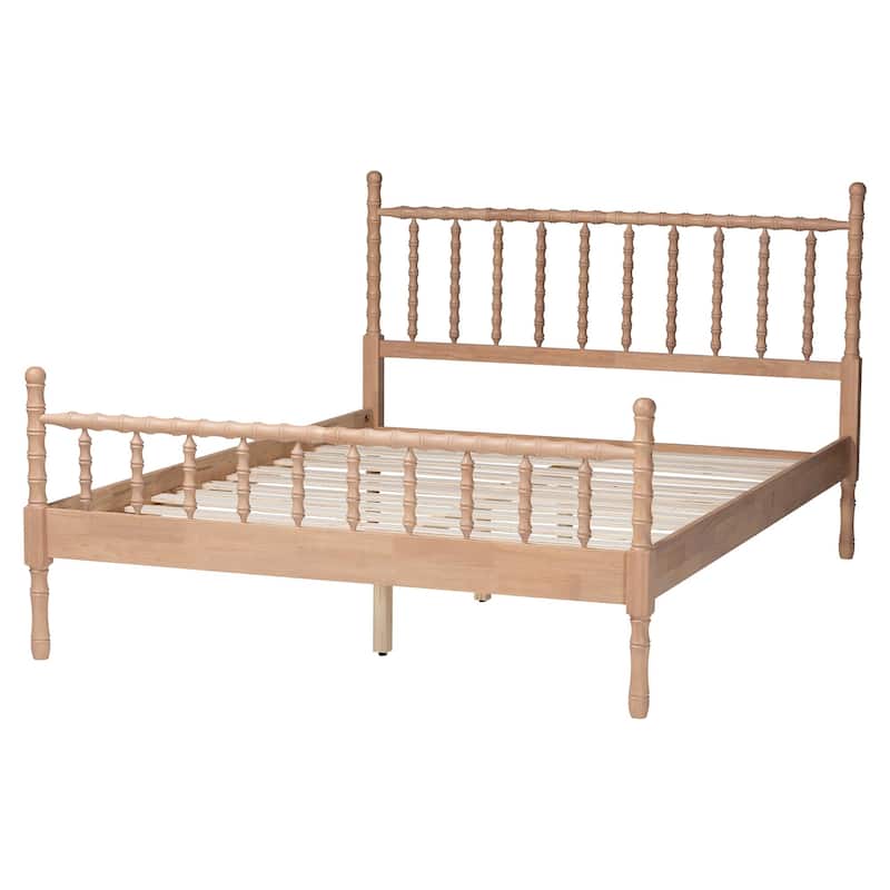Laurent Platform Bed - Spindle Bed Frame with Bamboo-Style Turned Posts, Cottage Farmhouse Bedroom Furniture, Queen