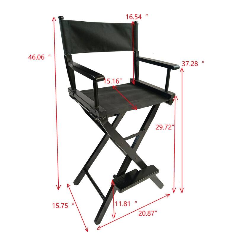 Casual Home 2-Piece Black Director's Chair Set - Foldable & Portable