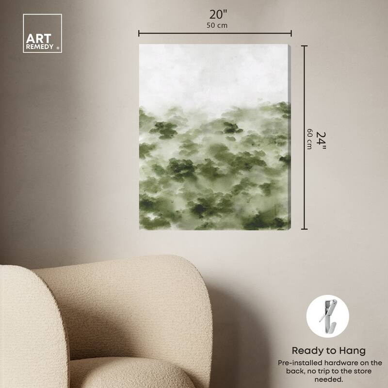 Art Remedy Foggy Rainforest Gallery Wrapped Watercolor Boho Abstracts
