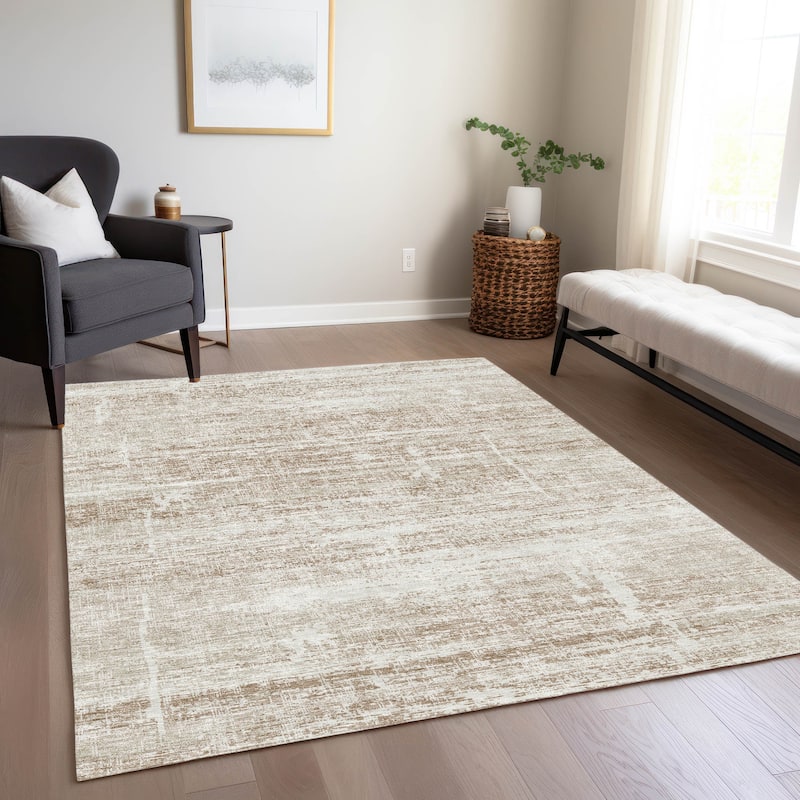 Machine Washable Indoor/ Outdoor Chantille Solid Ombre Rug