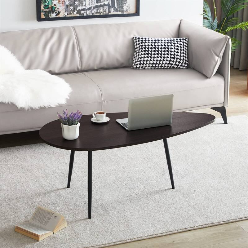 Coffee Tables for Small Space Unique Simple Oval - 22.2"D x 42.5"W x 17.1"H