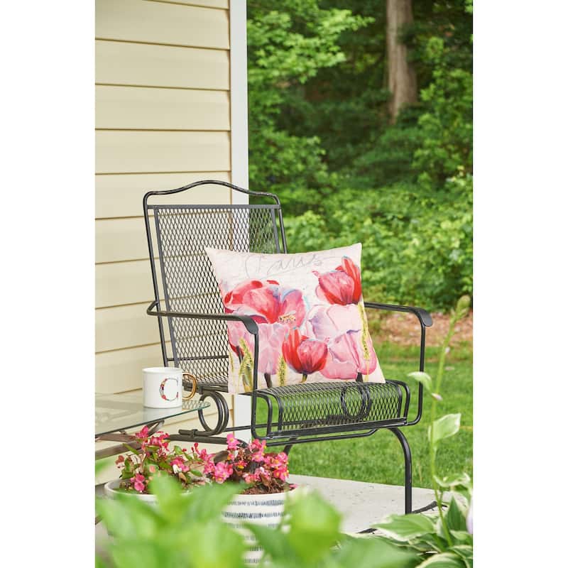 Pink Tulips Indoor/Outdoor 18x18 Throw Pillow