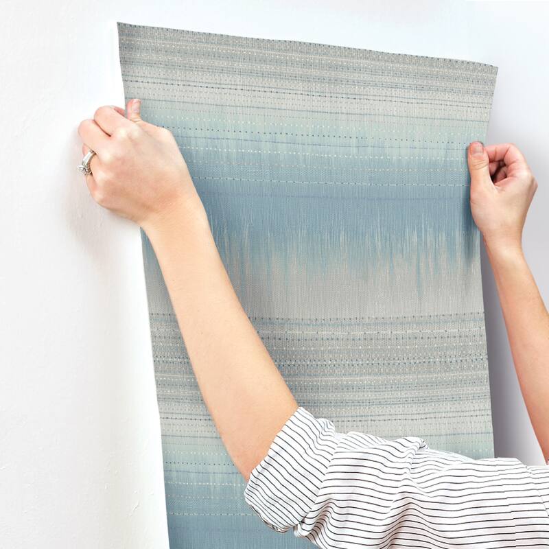 Eaubonne Blue Unpasted Paper Unpasted Bohemian Desert Textile Wallpaper Covers about 60.75 sq. ft.