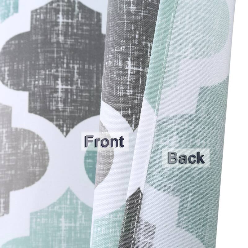 Quatrefoil Print Cotton Blend Fabric Shower Curtain