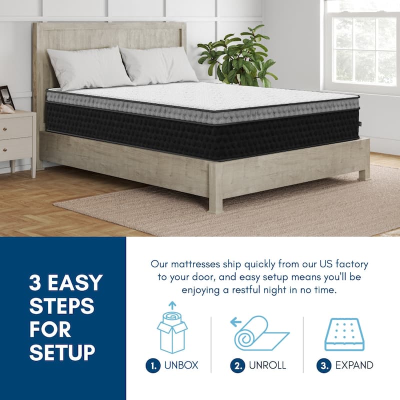 Veracool Lux, 14-Inch, Cool Hybrid Mattress with Copper Infused Memory Foam, CertiPUR US and Greenguard Gold Certified
