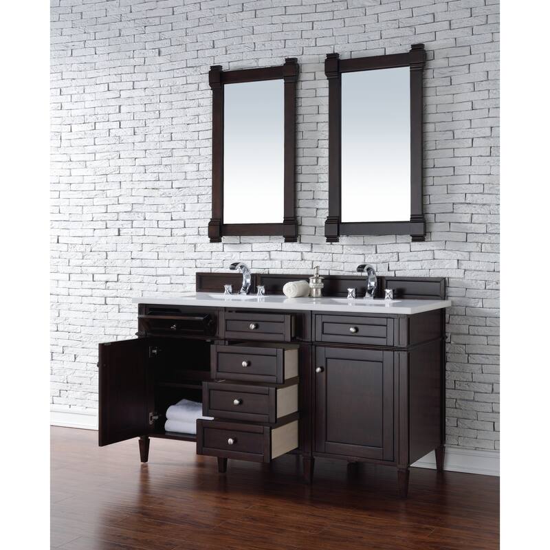 James Martin Vanities 650-V60D-3WZ Brittany 60" Double Basin Poplar