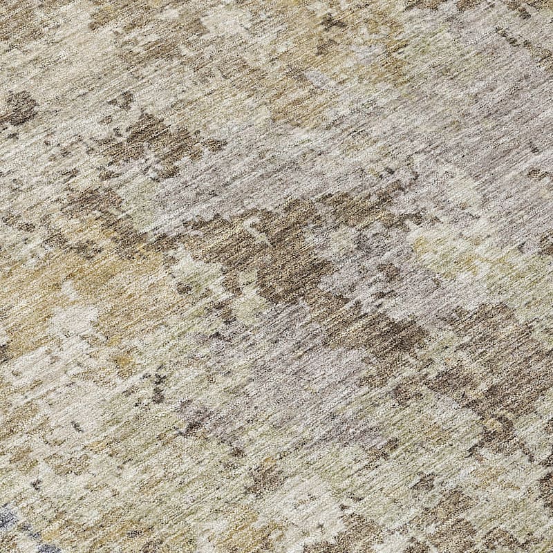 Machine Washable Indoor/ Outdoor Abstract Contemporary Chantille Rug